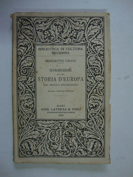 Introduzione ad una storia d'Europa nel secolo Decimonono