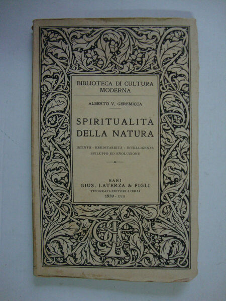 Spiritualità della natura (Istinto - Ereditarietà - Intelligenza - Sviluppo …