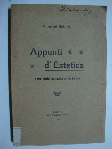 Appunti d'estetica (e cenni storici sul pensiero estetico italiano)