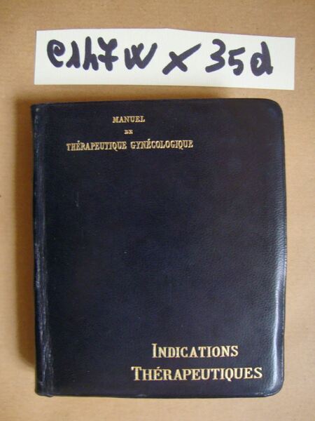 Manuel de therapeutique gynecologique