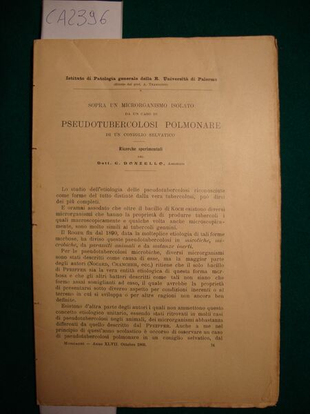 Sopra un microrganismo isolato da un caso di pseudotubercolosi polmonare …
