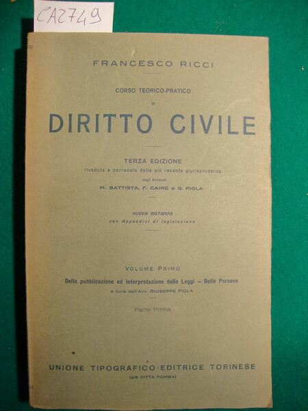 Corso teorico-pratico di Diritto civile (10 volumi su 11)