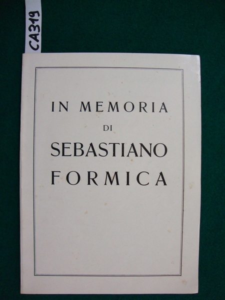 In memoria di Sebastiano Formica