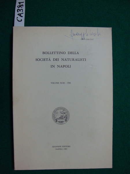 Bollettino della società dei naturalisti in Napoli - (Società Naturalisti …