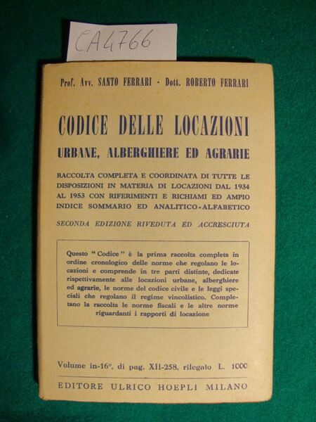 Codice delle locazioni urbane, alberghiere ed agrarie