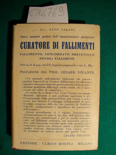 Curatore di fallimenti (fallimento - concordato preventivo - piccoli fallimenti)