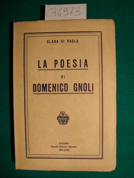 La poesia di Domenico Gnoli