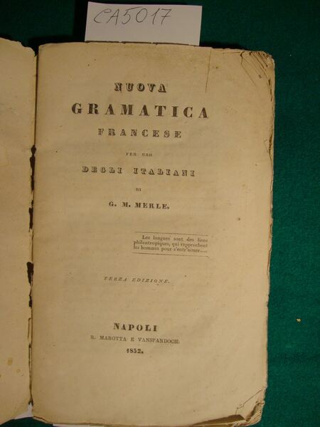 Nuova gramatica francese per uso degli italiani