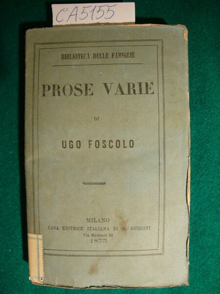Prose varie - Viaggio sentimentale di Yorick
