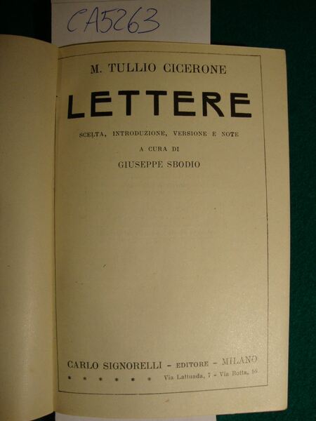 Lettere (Scelta, introduzione, versione e note a cura di Giuseppe …