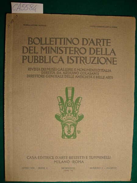 Bollettino d'arte del Ministero della Pubblica Istruzione - Anno VIII …