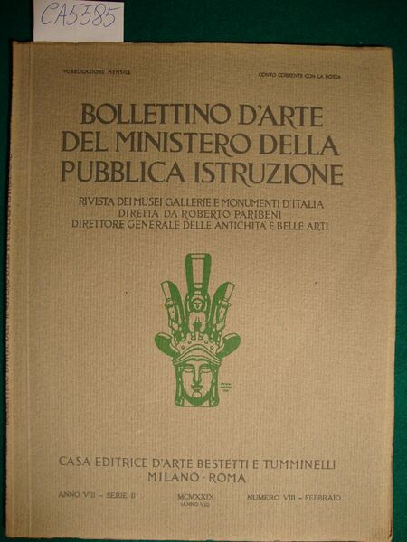 Bollettino d'arte del Ministero della Pubblica Istruzione - Anno VIII …