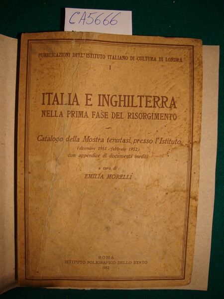 Italia e Inghilterra nella prima fase del Risorgimento