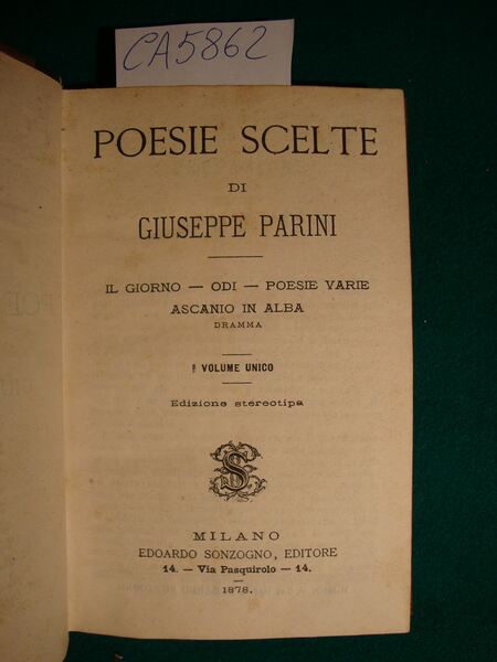 Poesie scelte (Il giorno - Odi - Poesie varie - …