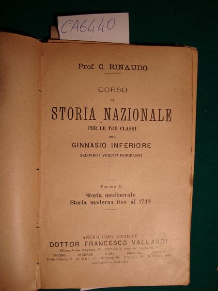 Corso di storia nazionale per le tre classi del ginnasio …