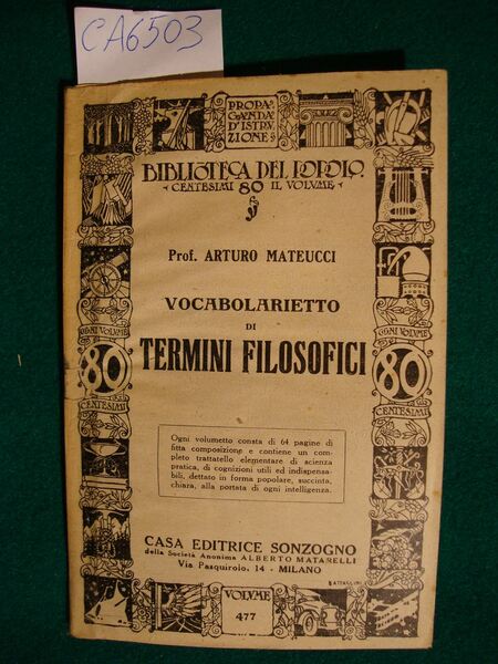 Vocabolarietto di termini filosofici