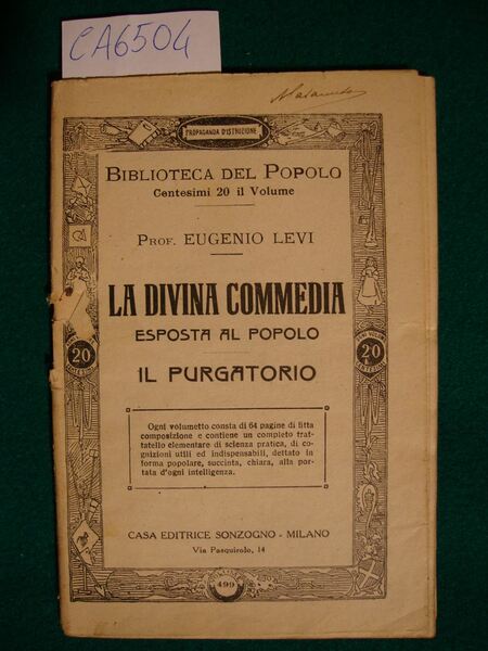 La divina commedia esposta al popolo - Il purgatorio