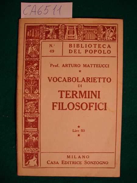 Vocabolarietto di termini filosofici