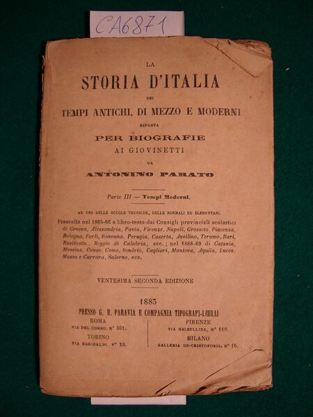 La storia d'Italia dei tempi antichi, di mezzo e moderni …