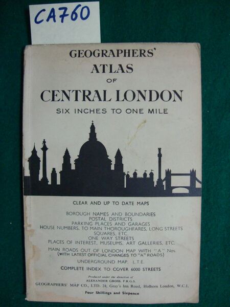 Geographers atlas of central London - Six inches to one …