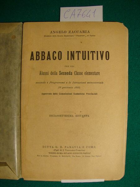 Abbaco intuitivo per gli alunni della seconda classe elentare secondo …