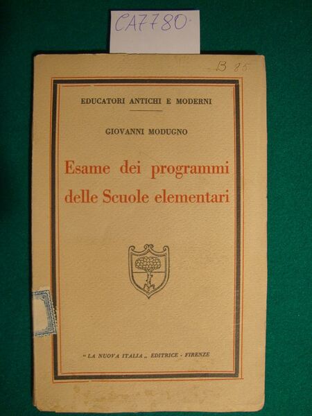 Esame dei programmi delle Scuole elementari