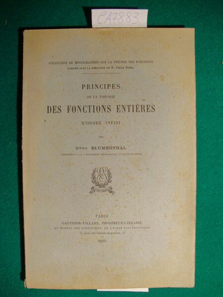 Principes de la théorie des fonctions enthéres d'ordre infini