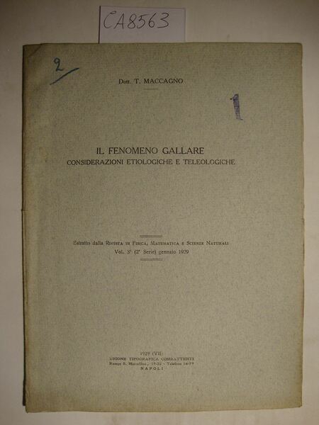 Il fenomeno gallare - Considerazioni etiologiche e teleologiche