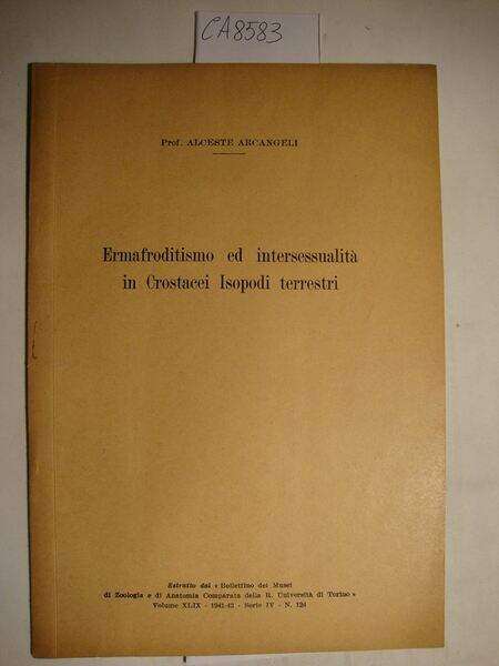 Ermafroditismo ed intersessualità in Crostacei Isopodi terrestri