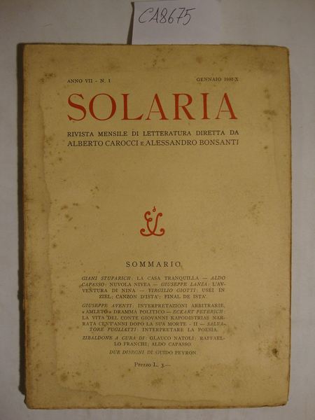 Solaria - Rivista mensile di letteratura (vari fascicoli)