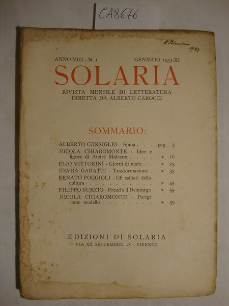 Solaria - Rivista mensile di letteratura (vari fascicoli)