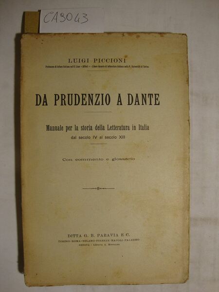 Da Prudenzio a Dante - Manuale per la storia della …