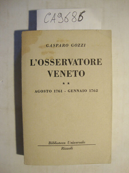 L'osservatore veneto - Agosto 1761 - Gennaio 1762