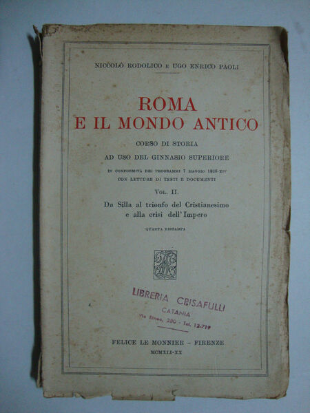 Roma e il mondo antico (Corso di storia ad uso …