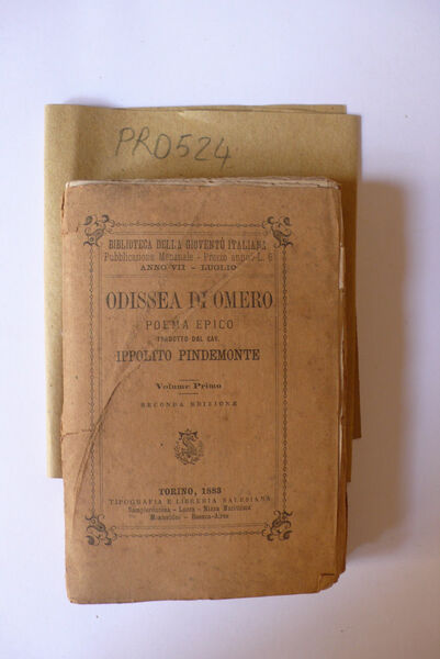 Odissea, poema epico tradotto da Ippolito Pindemonte