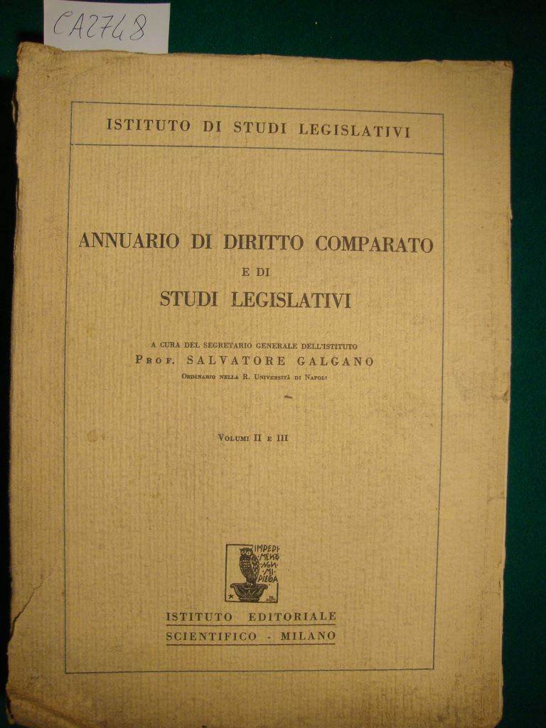 Annuario Bollettino dell'Istituto di Studi Legislativi - Annuario di diritto …