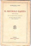 IL RICCIOLO RAPITO - testo inglese a fronte