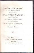 OPERE POETICHE DI SUA ECCELLENZA IL SIGNOR D. ALFONSO VARANO …