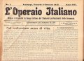 L'OPERAIO ITALIANO ANNO XVI 1913- ORGANO SETTIMANALE IN LINGUA ITALIANA …