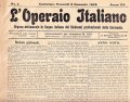 L'OPERAIO ITALIANO ANNO XV 1912- ORGANO SETTIMANALE IN LINGUA ITALIANA …