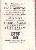 M. T. CICERONIS ORATIO PRO P. QUINTO. QUAM NOTIS ET …