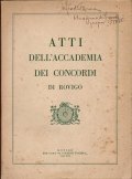 ATTI DELL' ACCADEMIA DEI CONCORDI DI ROVIGO- ANNO I - …