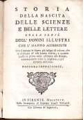STORIA DELLA NASCITA DELLE SCIENZE E BELLE LETTERE COLLA SERIE …