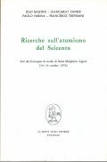 RICERCHE SULL'ATOMISMO DEL SEICENTO- ATTI DEL CONVEGNO DI STUDIO DI …