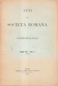 ATTI DELLA SOCIETA' ROMANA DI ANTROPOLOGIA VOLUME VIII FASCICOLO II …