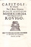 CAPITOLI ET ORDINI PER IL BUON GOVERNO DEL LUOCO PIO …