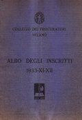 COLLEGIO DEI PROCURATORI DI MILANO ALBO DEGLI ISCRITTI 1933