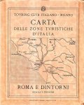 CARTA DELLE ZONE TURISTICHE D'ITALIA SCALA 1:200.000 ROMA E DINTORNI