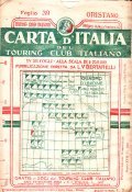 CARTA D'ITALIA DEL TOURING CLUB ITALIANO FOGLIO 39 ORISTANO- IN …