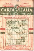 CARTA D'ITALIA DEL TOURING CLUB ITALIANO FOGLIO 47 COSENZA- IN …